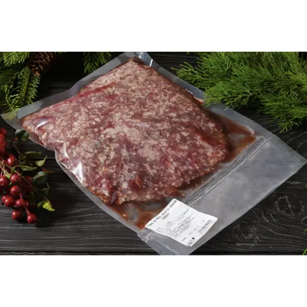 Фарш из мяса лося с доб. шпика кабана 20% ДикоЕд ~1кг в/у, ~5кг/кор